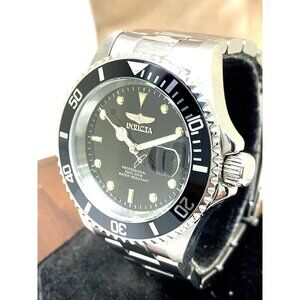 Invicta Mens Watch 26970 Pro Diver Quartz Black Dial Silver Stainless Steel 40mm